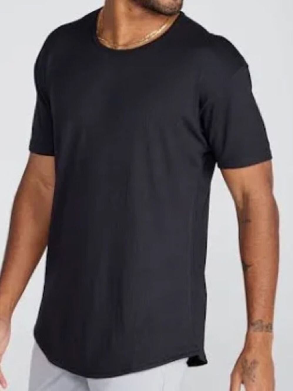 BYLT Basics Black Ribbed Crew Neck T-Shirt Men's XXL Good Used